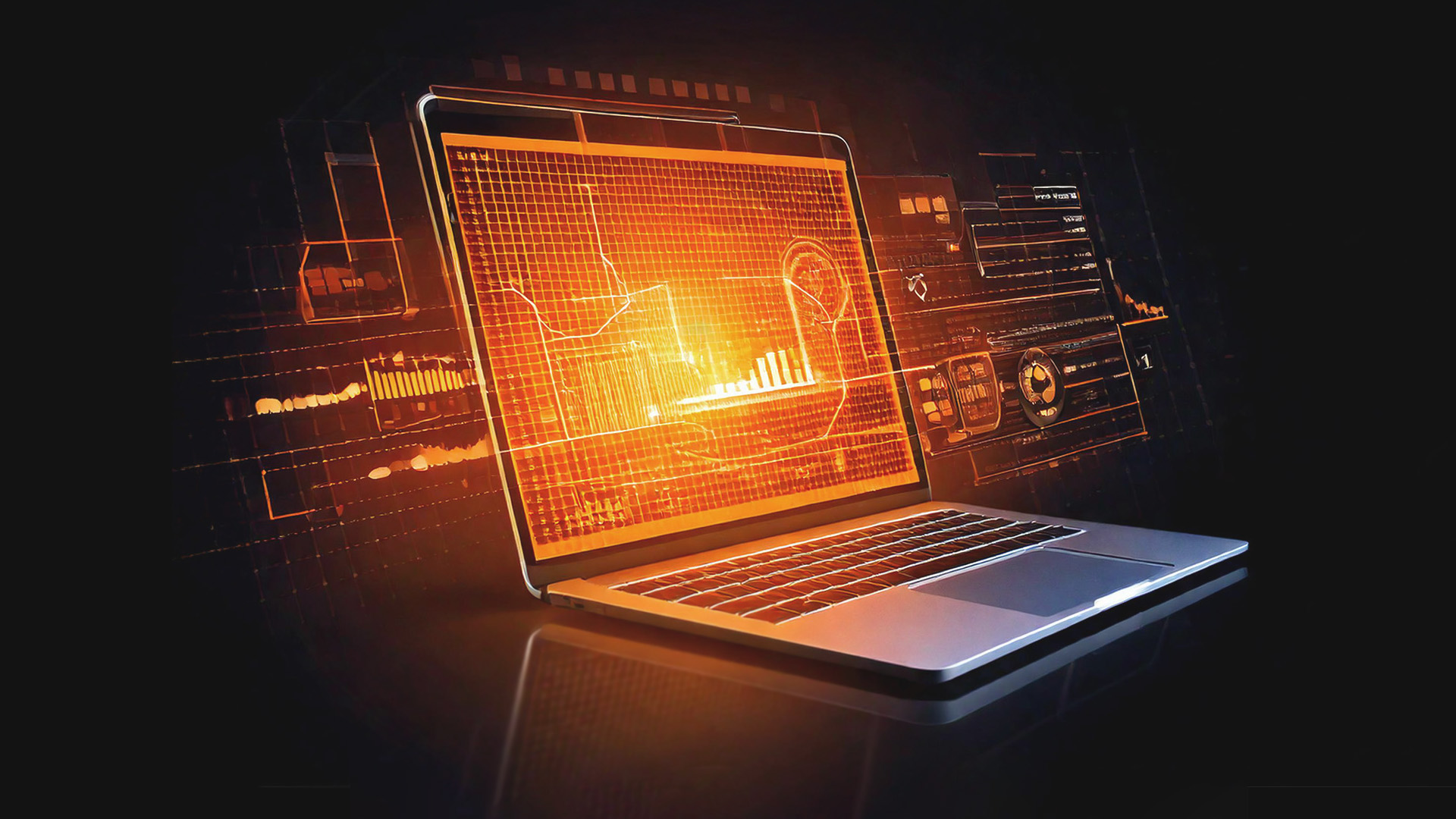 Manos trabajando en una laptop